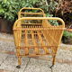 Rattan crib on wheels, 50s/60s