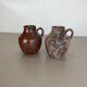 Ensemble de 2 vases en poterie Fat Lava Abstract Conçu par Ruscha, Allemagne, années 1960