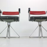 Rudi verelst set of 2 original "delta" wire armchairs, 1971