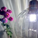 Vintage globe pendant lamp in slightly bubbled glass