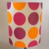 Orange chrome lamp - typical polka dot lampshade of the 1970s