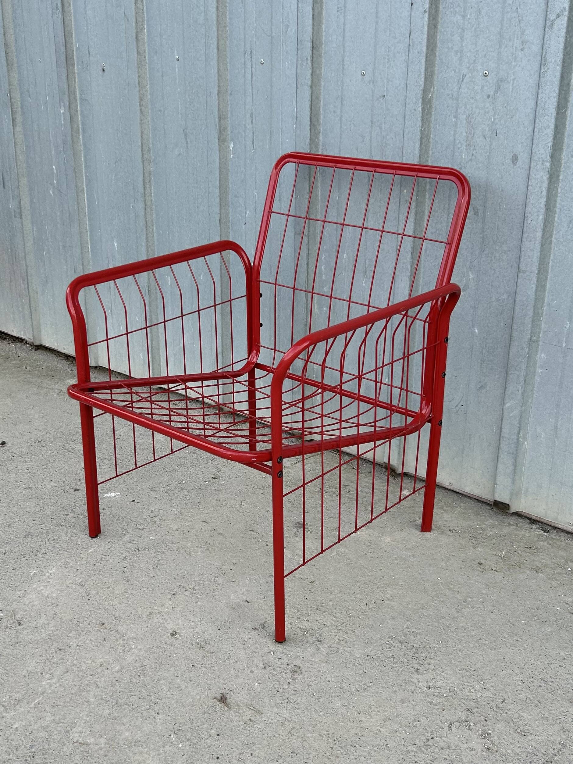 Vintage 80s grid armchair
