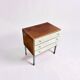 Small vintage drawer unit / bedside table with white drawers