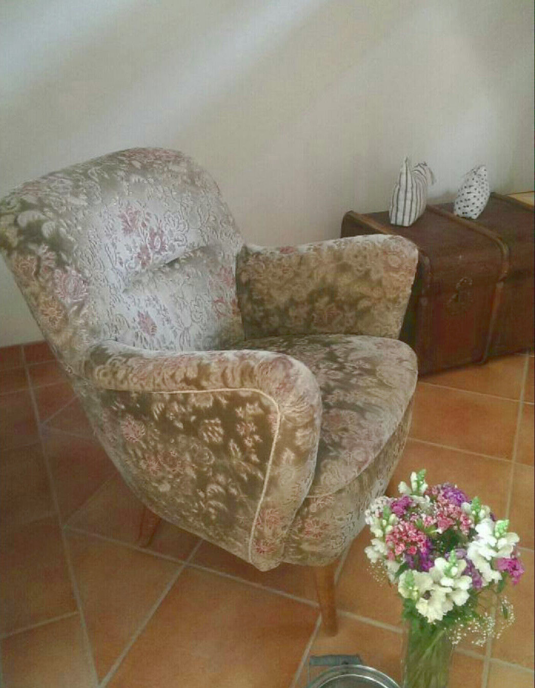 Couch sofa red bean vintage 50/60s