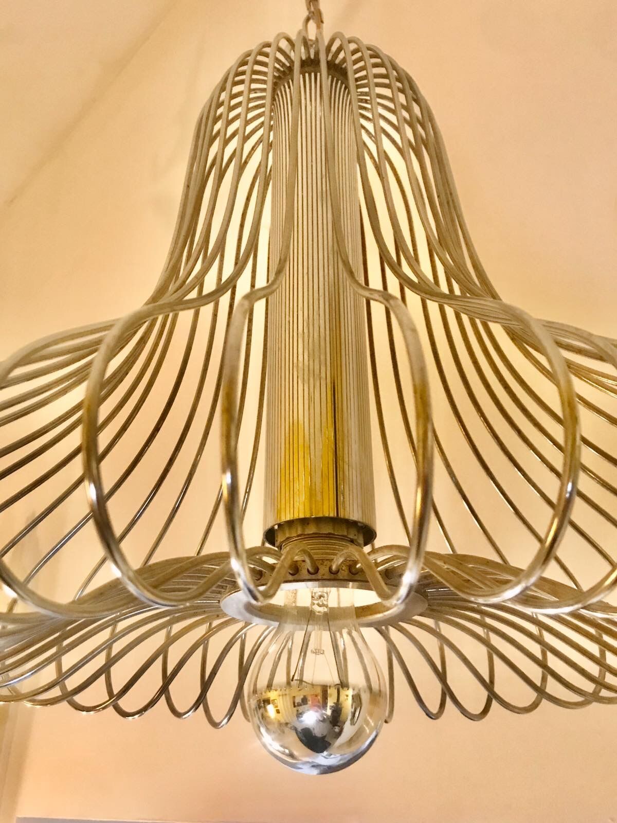 Hanging lamp from Sciolari chrome space age
