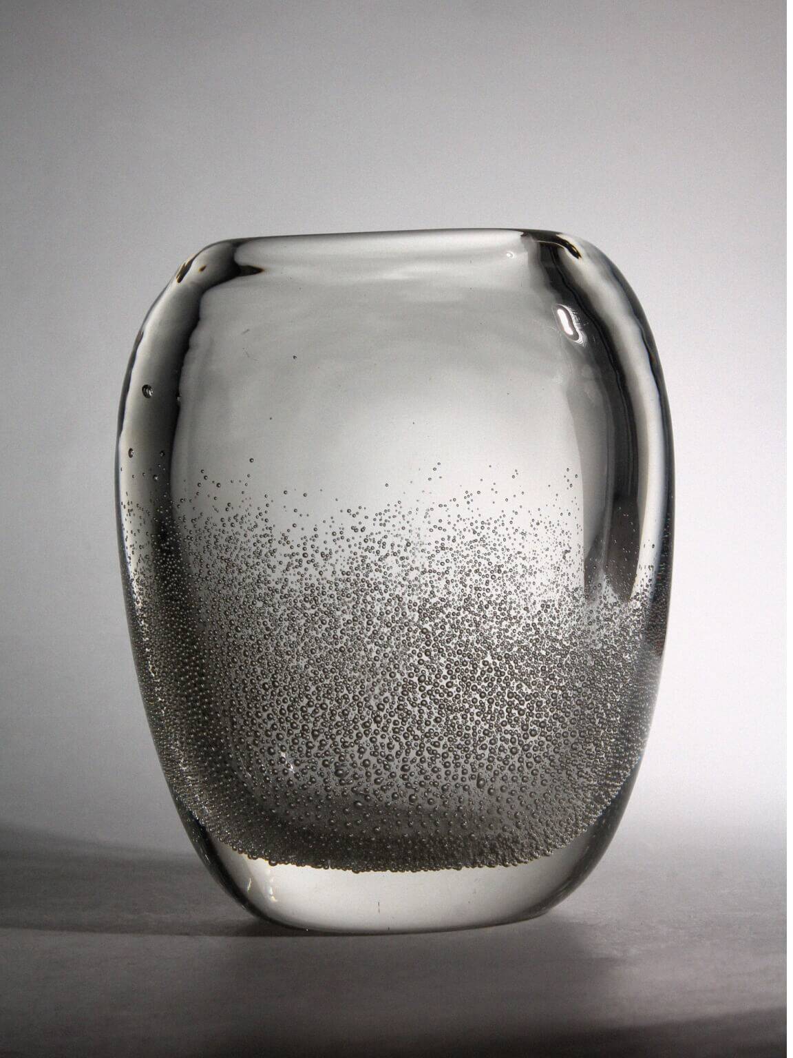 Vintage Swedish Crystal Bubbles Glass Vase, 1960s