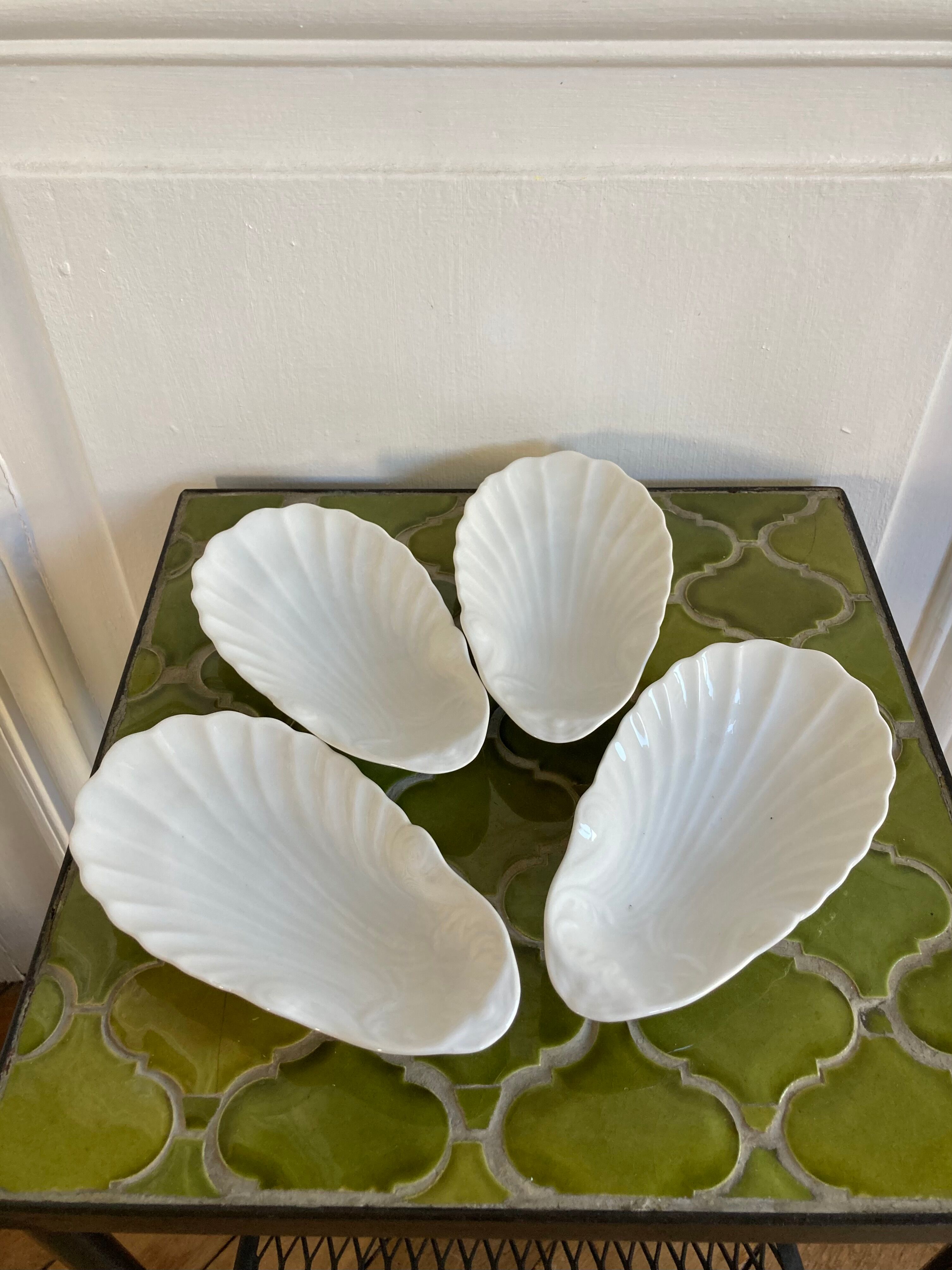 Antique porcelain cups scallops
