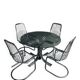 Ensemble table + 4 chaises chromées – Circa 1970