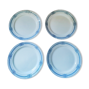4 assiettes plates porcelaine - sarreguemines
