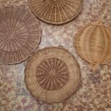 Set of wicker trays