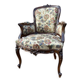 Armchair seat Louis XV Rocaille 1900s rococo Carved walnut