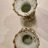 Pair of 19th decorative vases in Paris porcelain