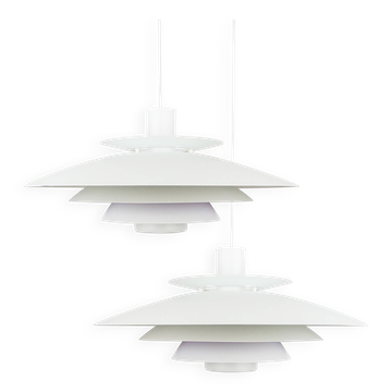 Paire de 2 lampes suspendues vintage danoises par Form Light, années 1980.