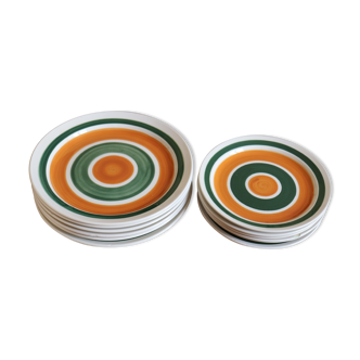 Lot assiettes Gien années 70