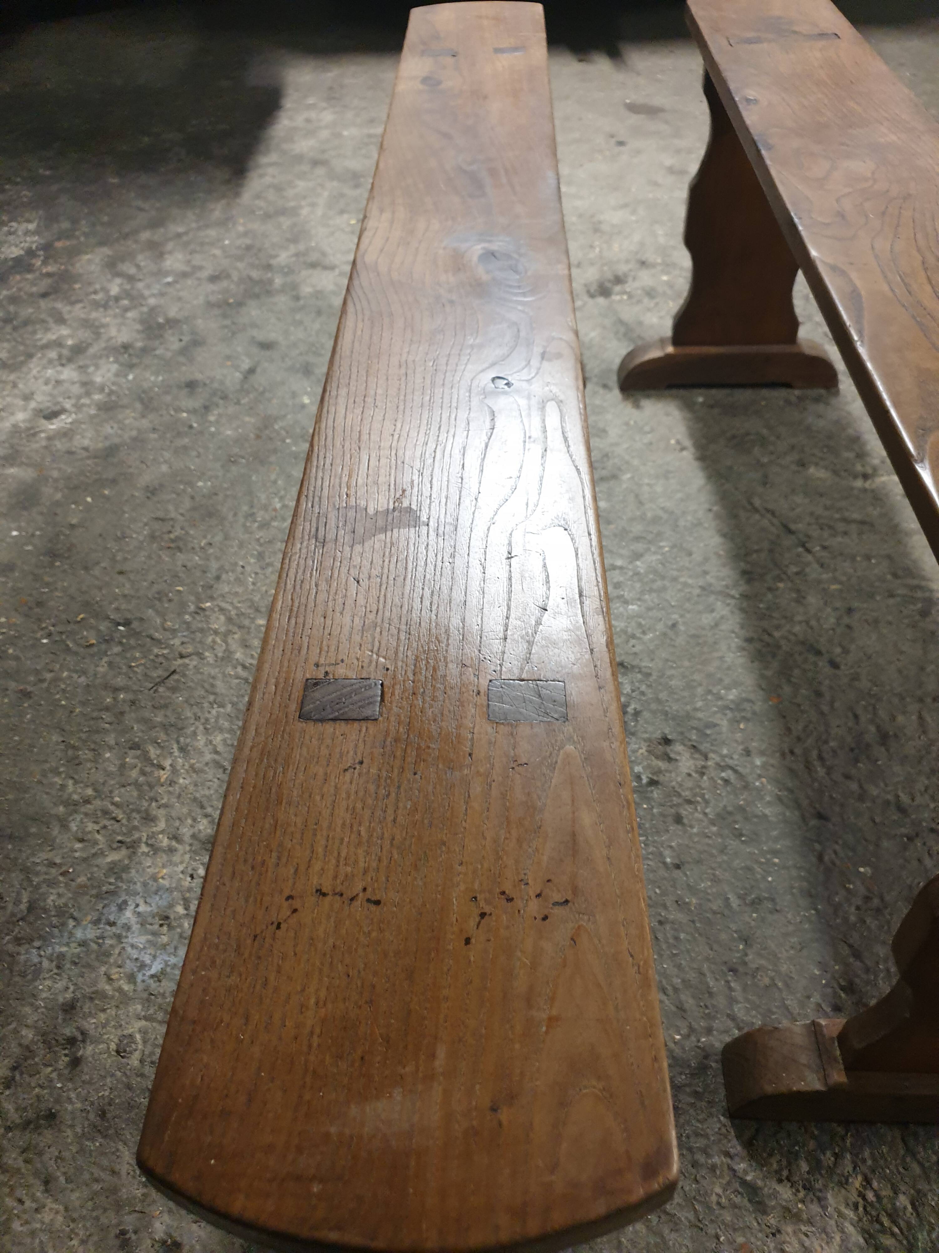 2 solid oak farm benches