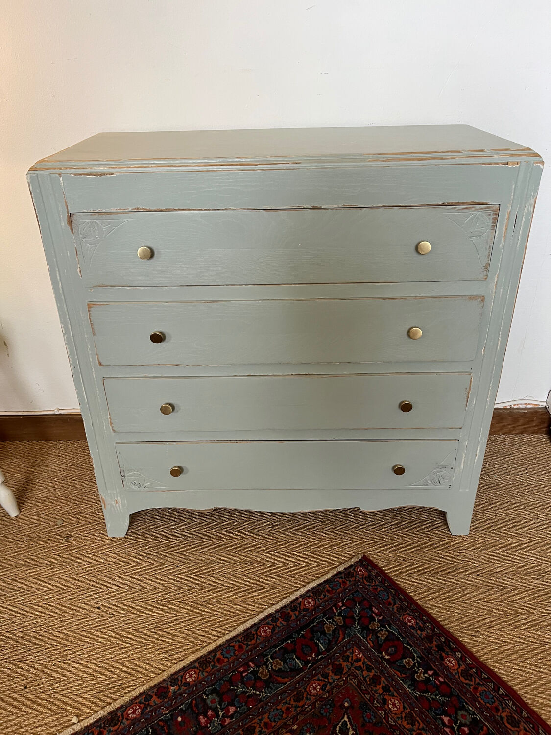 Vintage art deco wood chest of drawers