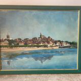 Signed village landscape