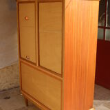 Vintage oak chest of drawers with vinyl storage, Year 1960. Ref Willy