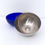 Blue Glass and Metal Ice Bucket, Italy