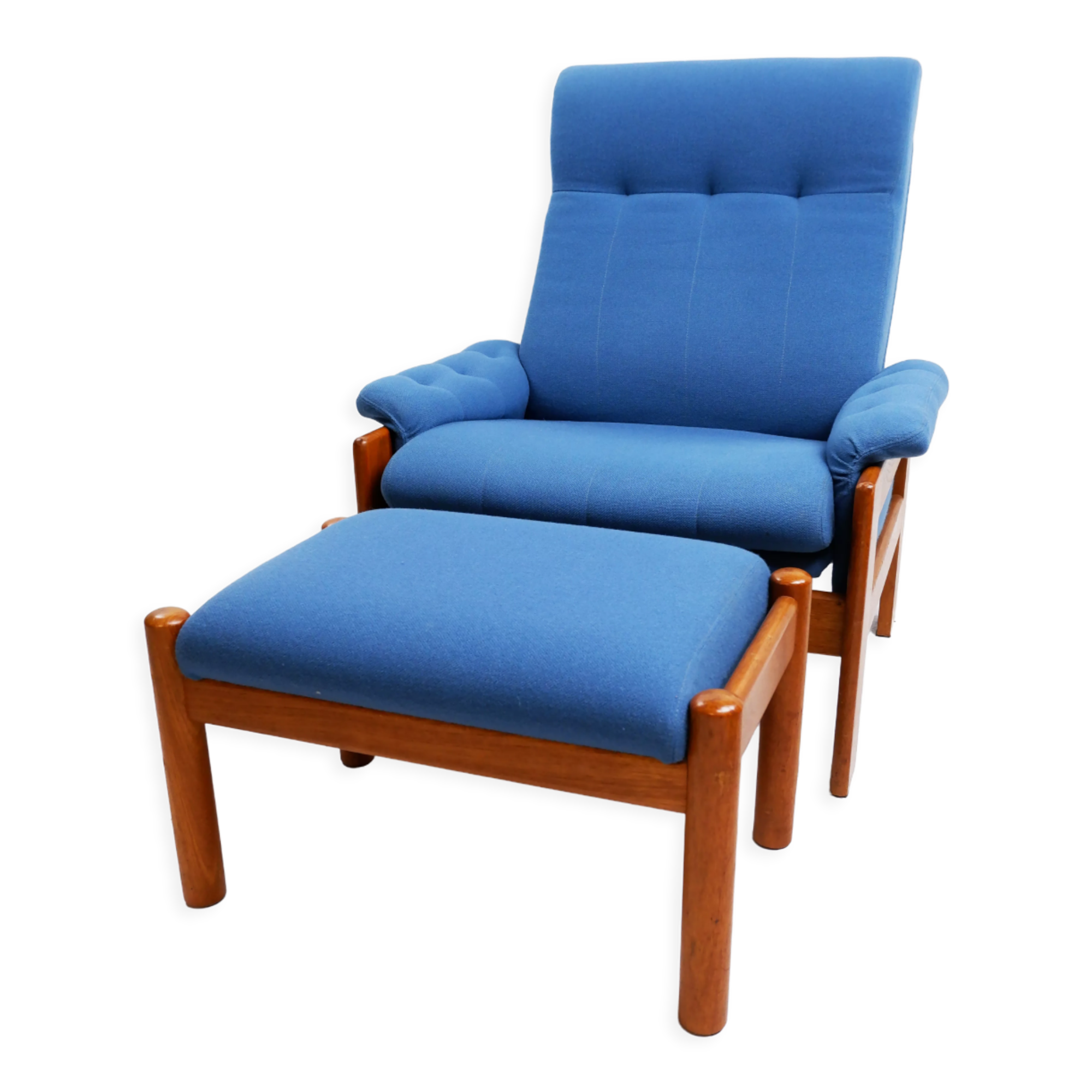 Skippers Mobler lounge chair with ottoman, Denmark 1970s