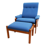 Skippers Mobler lounge chair with ottoman, Denmark 1970s