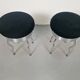 Vintage Uri Stools with Waved Chrome Legs and Black Seats by Per Ivar Ledang for Ikea, 1995, Set of 2