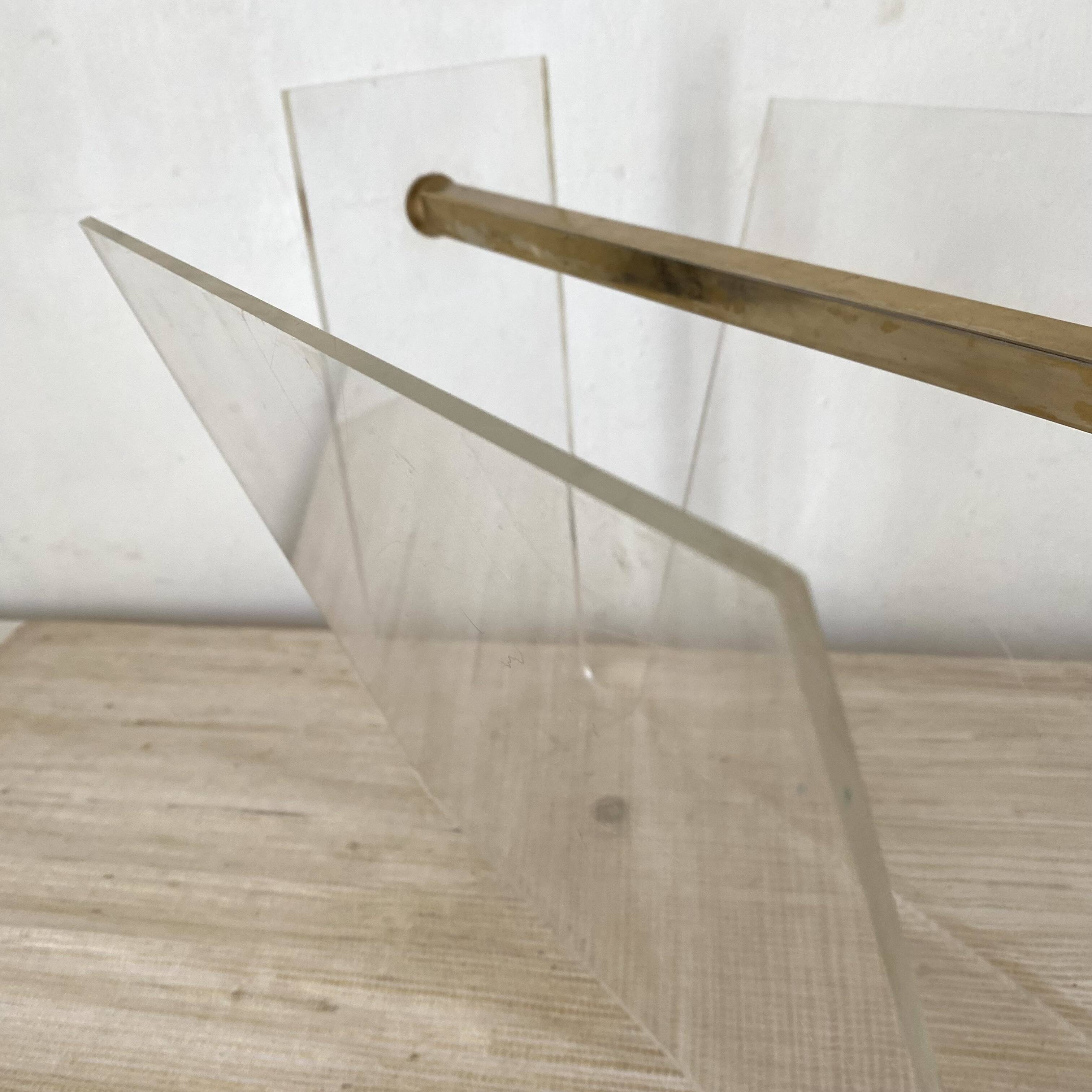 Vintage David Lange magazine rack for Roche Bobois, 1970s
