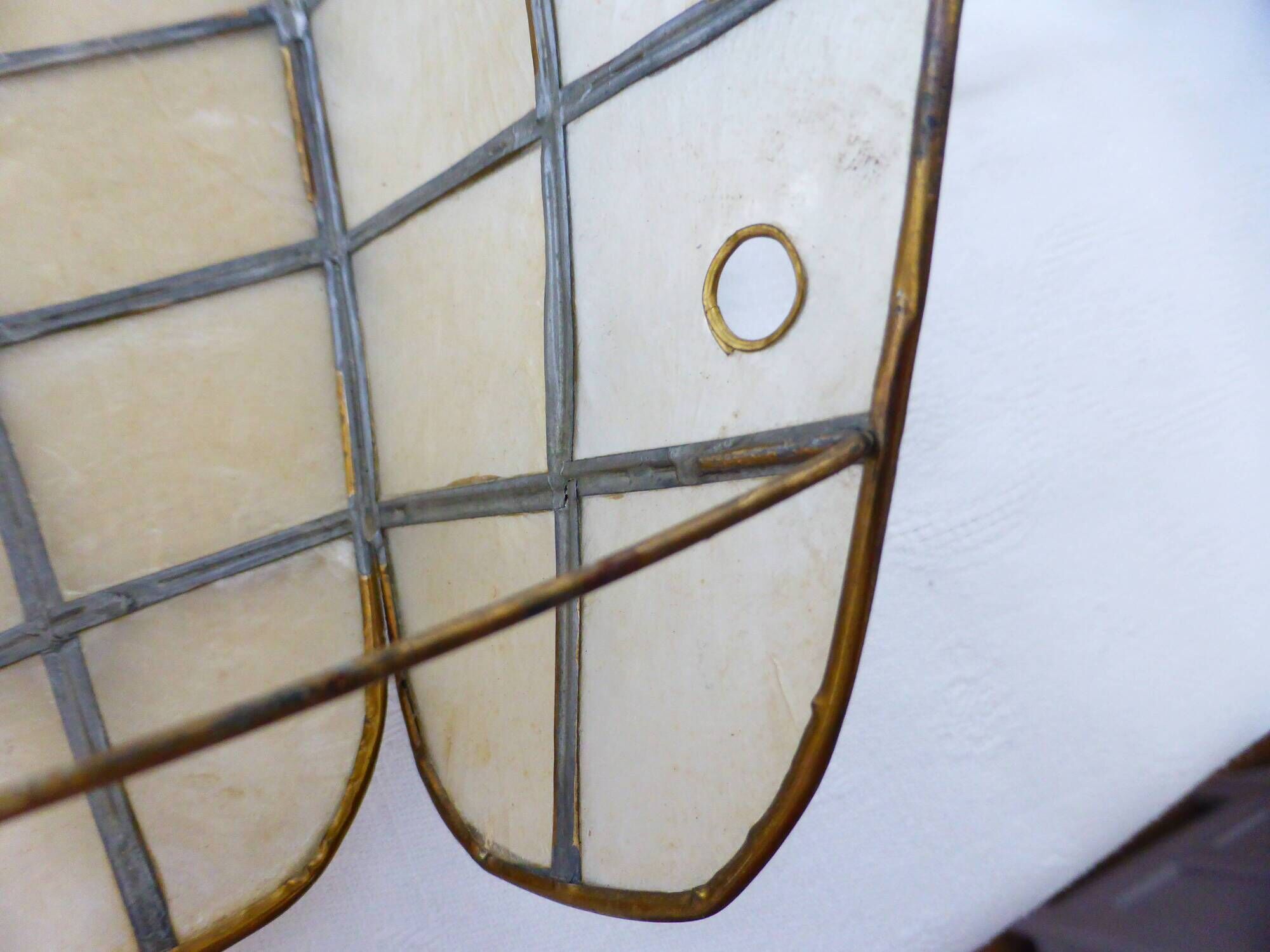 Vintage mother-of-pearl and brass wall lamp 210897
