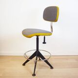 Upholstered Vintage Desk Swivel Stool, Spain, 1960s