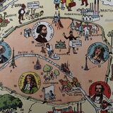 Old illustrated map of Paris - JP Pinchon