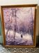 Animated landscape painting oil on canvas signed