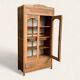 Parisian art deco glass cabinet in raw wood