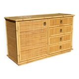 rattan and bamboo sideboard signed by Dal Vera Italy 1960