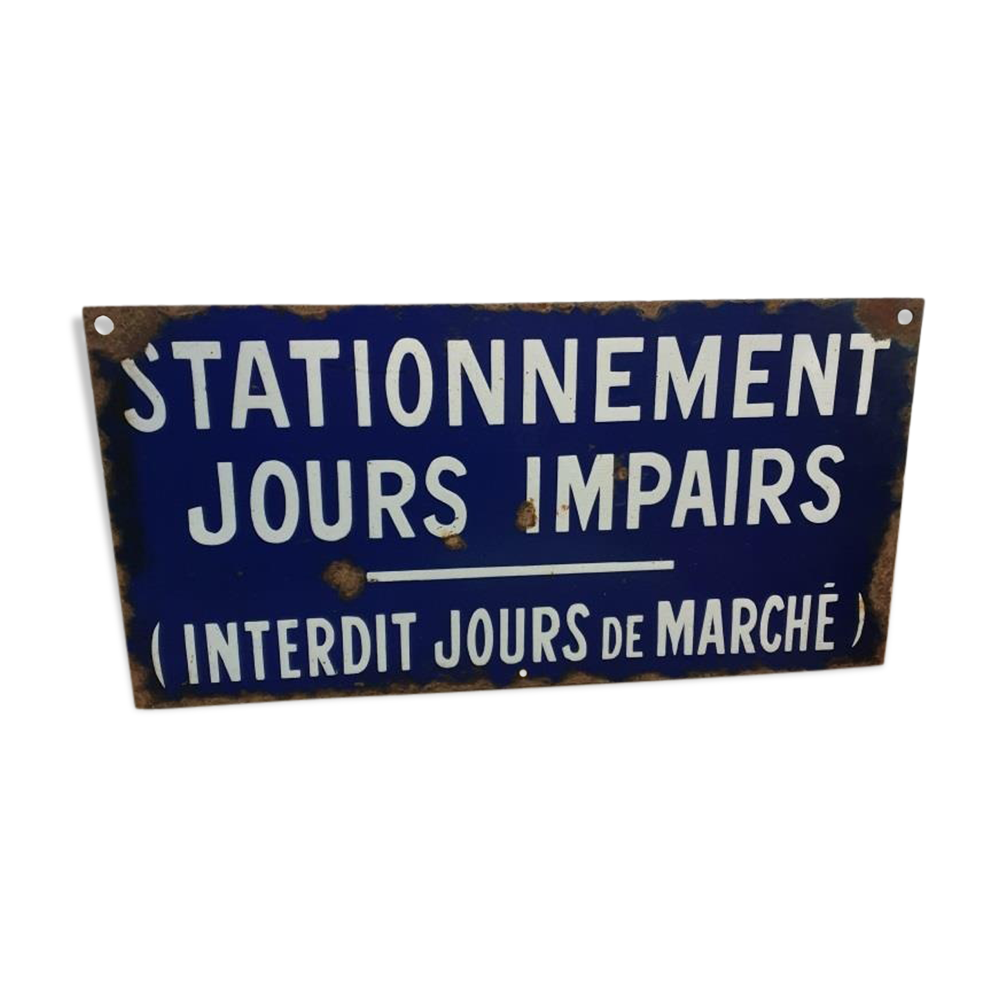 Enamelled parking plate