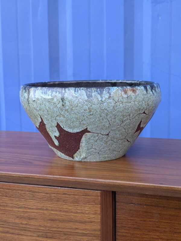 Coupe / cache-pot céramique Accolay signé – Grès émaillé vintage 60