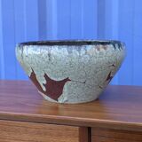 Ceramic pot / cache-pot Accolay signed – Vintage glazed stoneware from the 60s