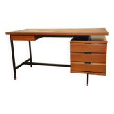 Bureau vintage en acajou par Pierre Guariche édition Minvielle, 1960