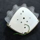 Wall lamp shell art deco in bronze and thick frost glass