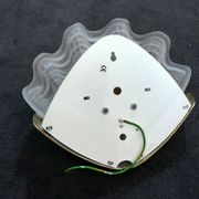 Wall lamp shell art deco in bronze and thick frost glass