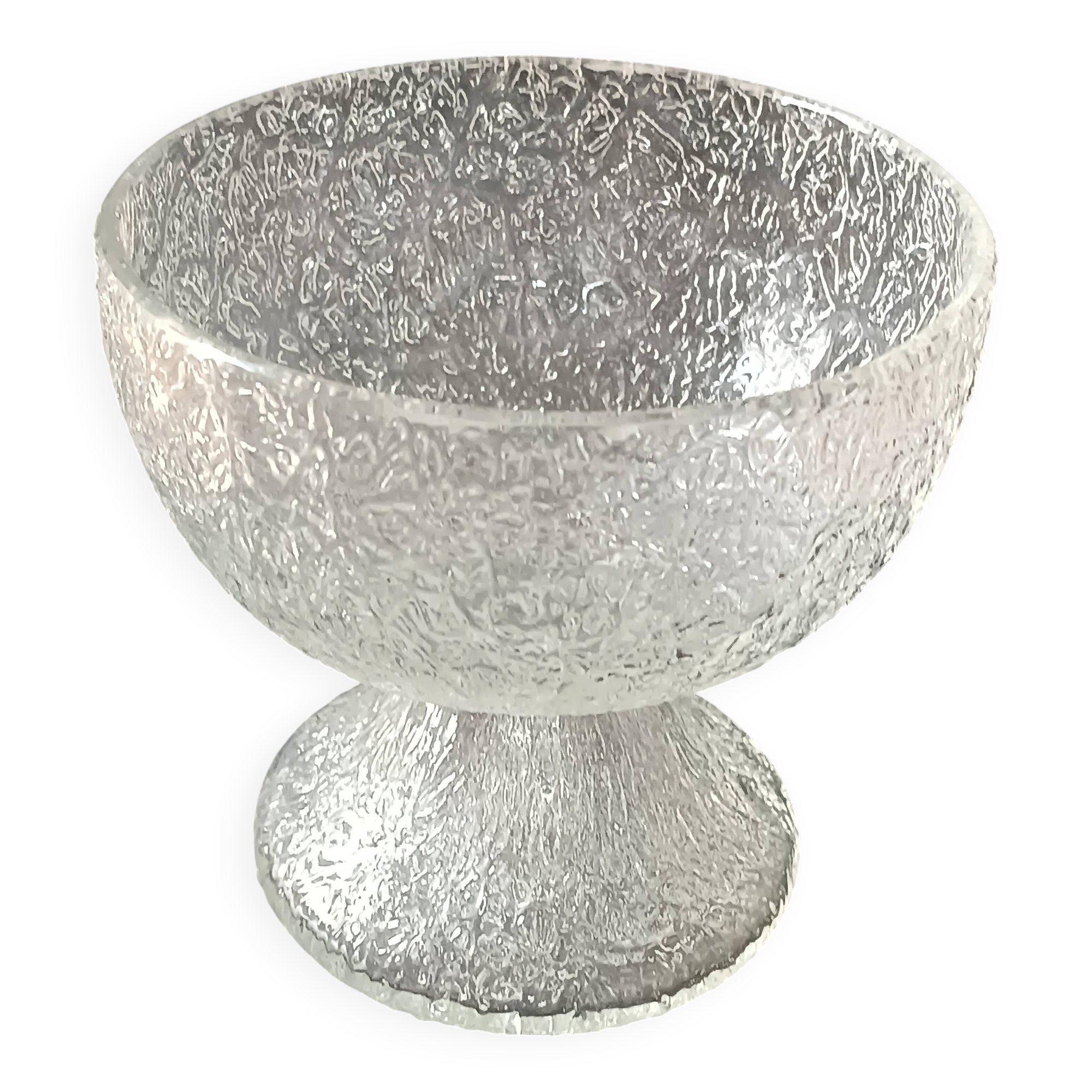 Vintage frosted crystal footed bowl