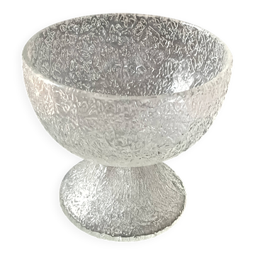 Coupe sur pied en cristal effet granité vintage