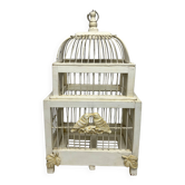Vintage painted wooden birdcage 20th century