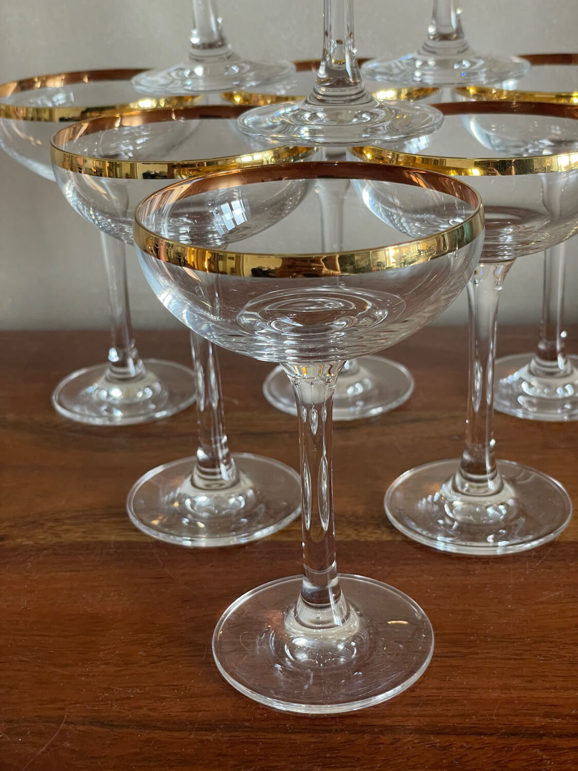 9 crystal champagne glasses