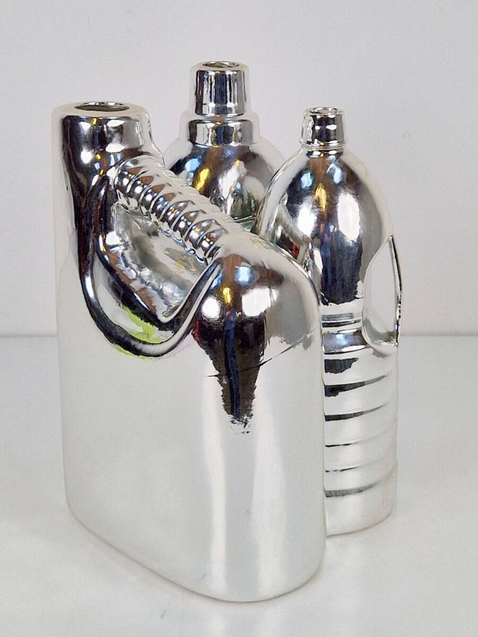 Silver Ceramic Vases and Cleaning Bottles from Pols Potten, 1990s, Set of 3