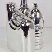 Silver Ceramic Vases and Cleaning Bottles from Pols Potten, 1990s, Set of 3