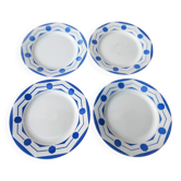 Lot de quatres assiettes plates digoin Sarreguemines