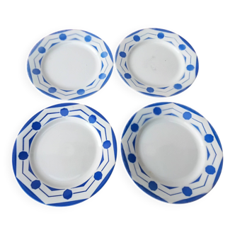 Set of four Digoin Sarreguemines flat plates