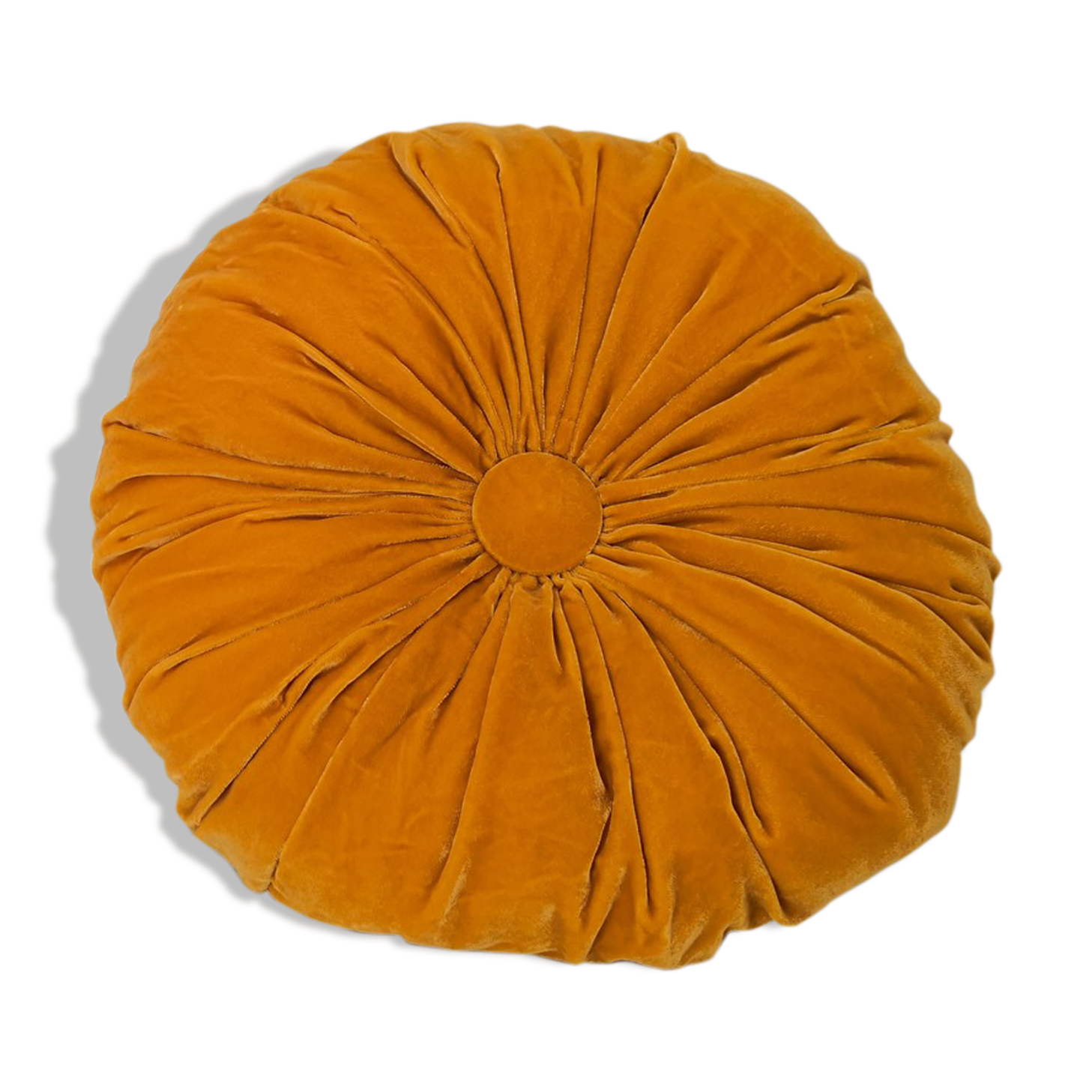 Round cushion in yellow