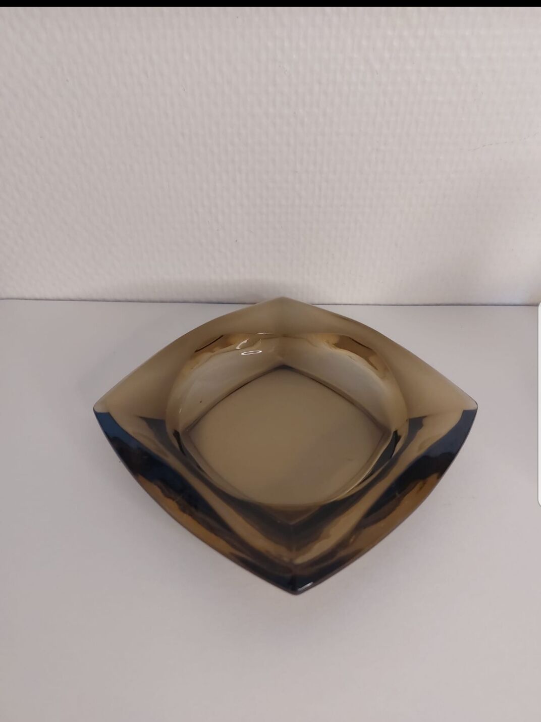 Black glass ashtray