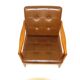 Teak and imitation leather armchair, Sweden, 1960